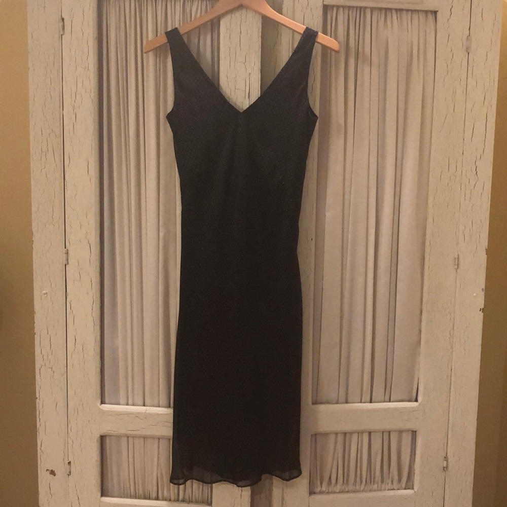 Vintage Banana Republic Black Silk Sheath Dress
